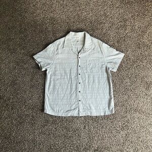 Gray Casual Button Down Shirt with Short Sleeves